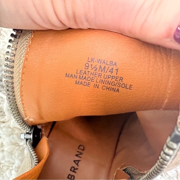 Lucky Brand Womens Walba Taupe Suede Block Heel Ankle Boots - Picture 8 of 9